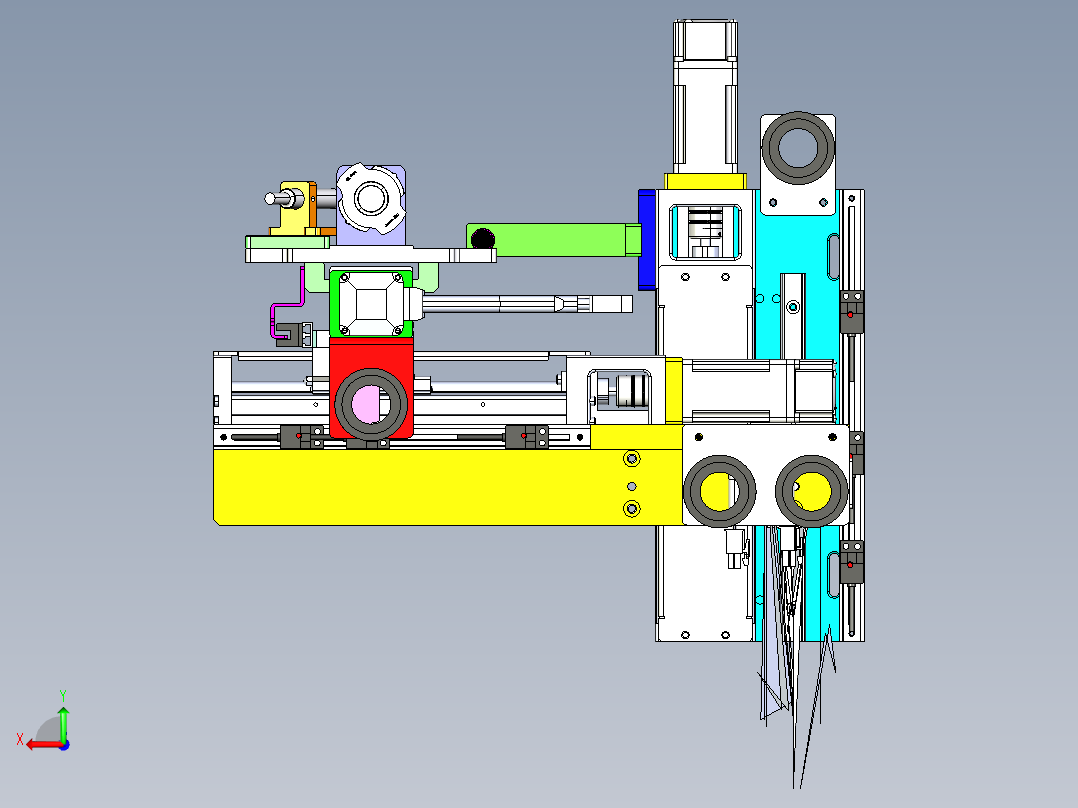 三轴点胶机构（完整3D）后视图
