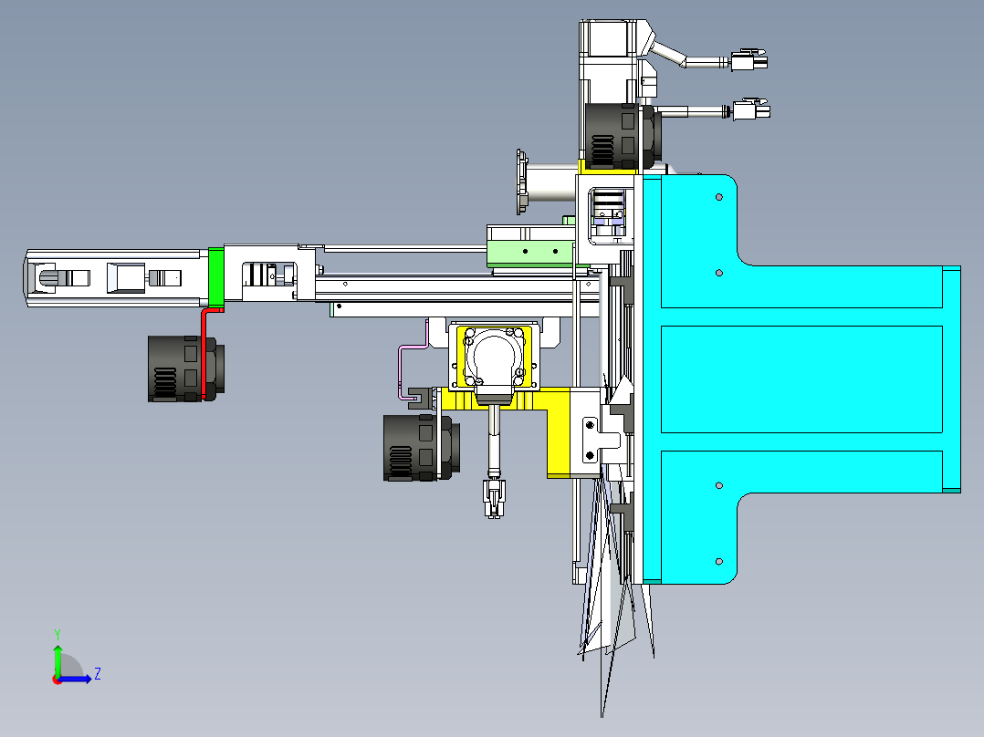 三轴点胶机构（完整3D）左视图