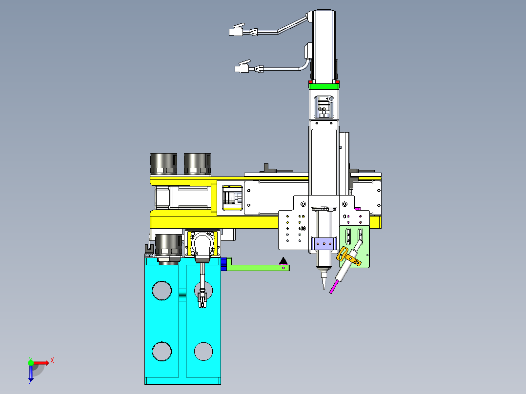 三轴点胶机构（完整3D）俯视图