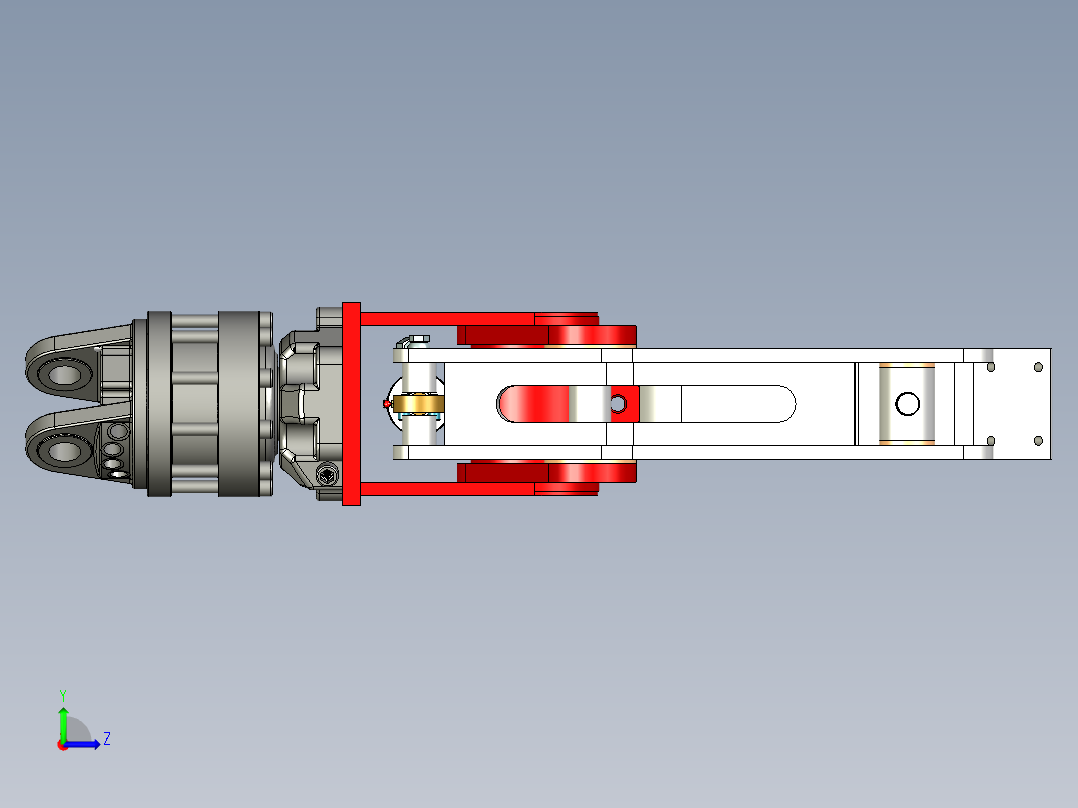 提升和旋转握把左视图
