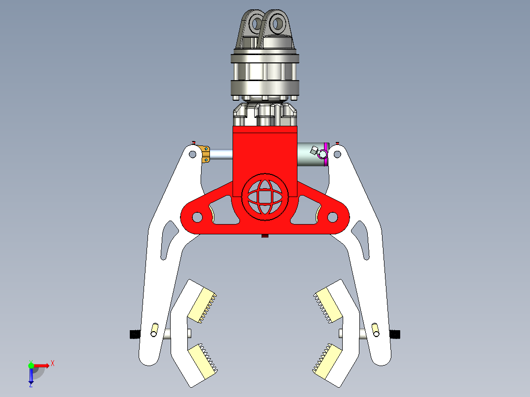 提升和旋转握把俯视图