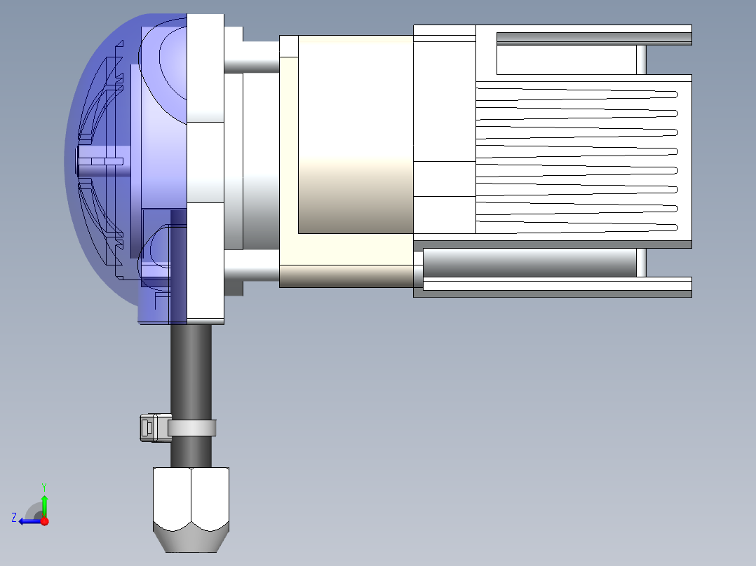 立式多级离心泵右视图