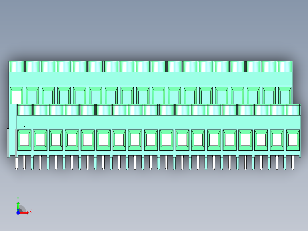 DEGSON DG636 系列 6.357.629.52mm 接线端子-DG636A-6.35-36P-14-00AH前视图