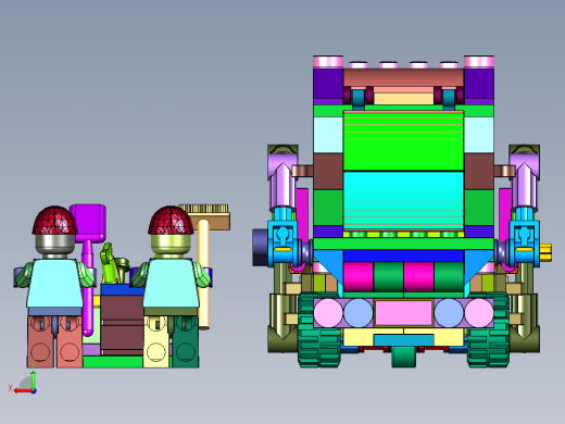 箱式城市环卫大卡车塑料拼装后视缩略图
