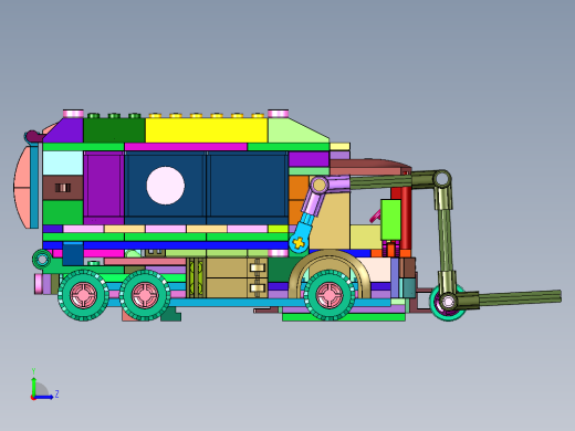 箱式城市环卫大卡车塑料拼装左视缩略图