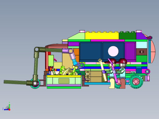 箱式城市环卫大卡车塑料拼装右视缩略图