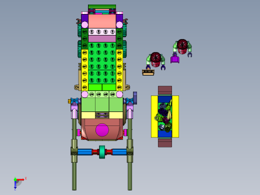 箱式城市环卫大卡车塑料拼装俯视缩略图