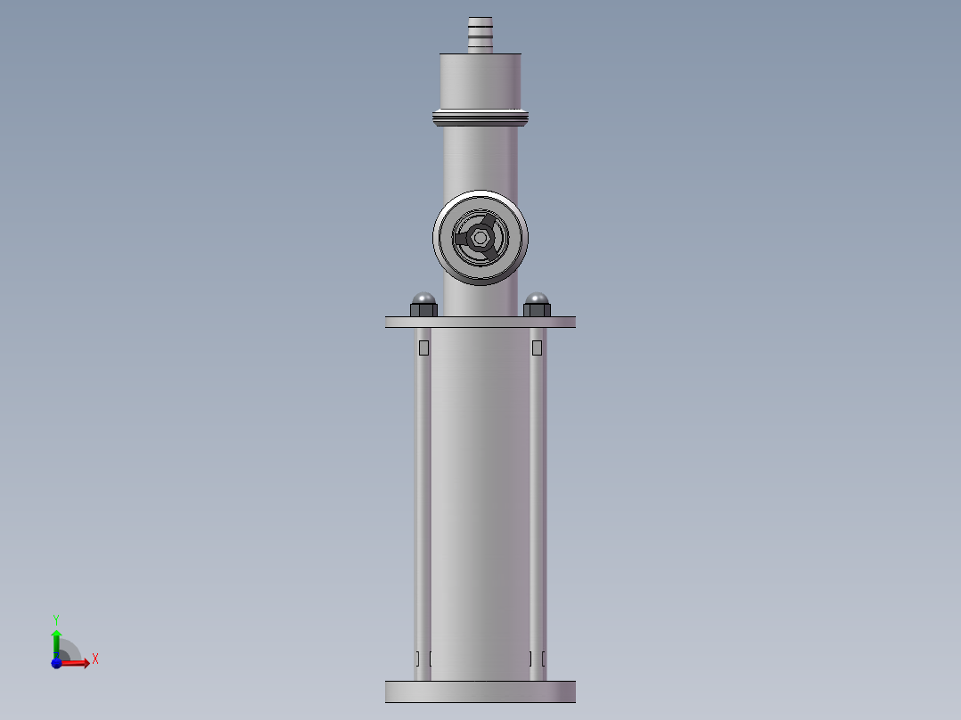 全自动8头活塞式液体灌装机3D模型前视图