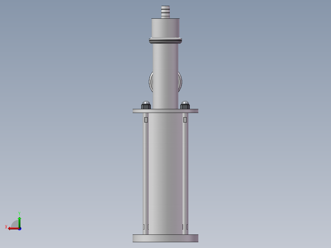 全自动8头活塞式液体灌装机3D模型后视图