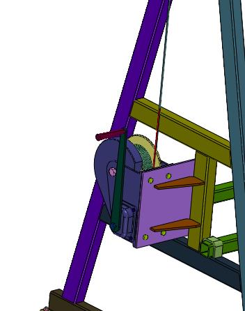 手摇绞盘圆钢移动吊机