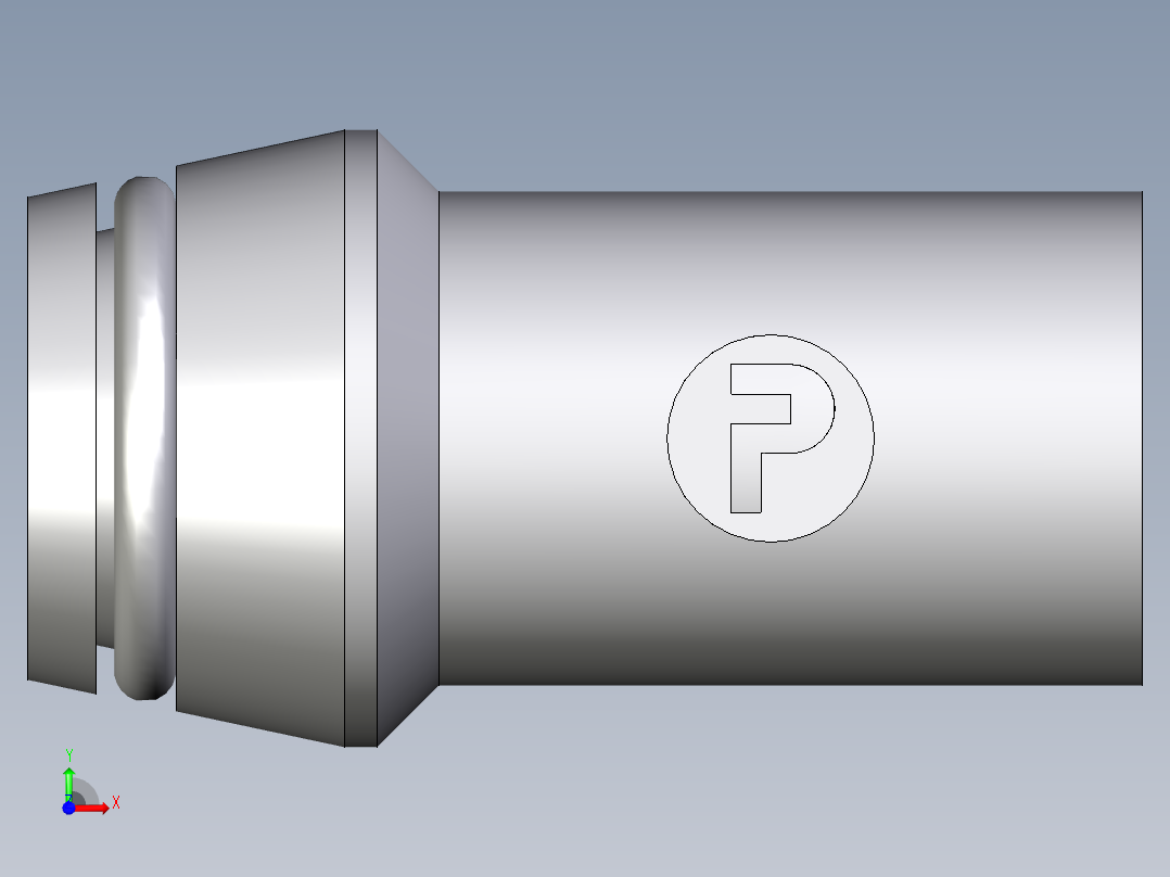 卡套式工业通用硬管接头EO_Weld_nipple__orbital__SKA20X3ORB71前视图