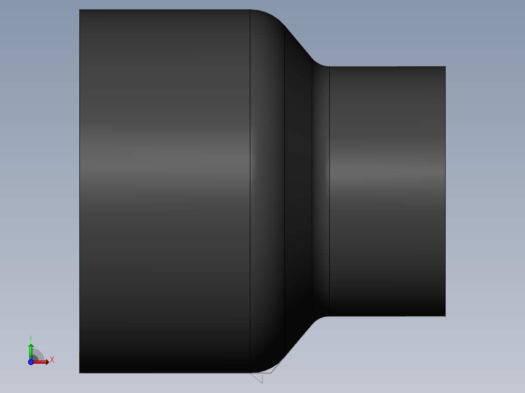 PVC公制管件-50x90 Reducer右视图