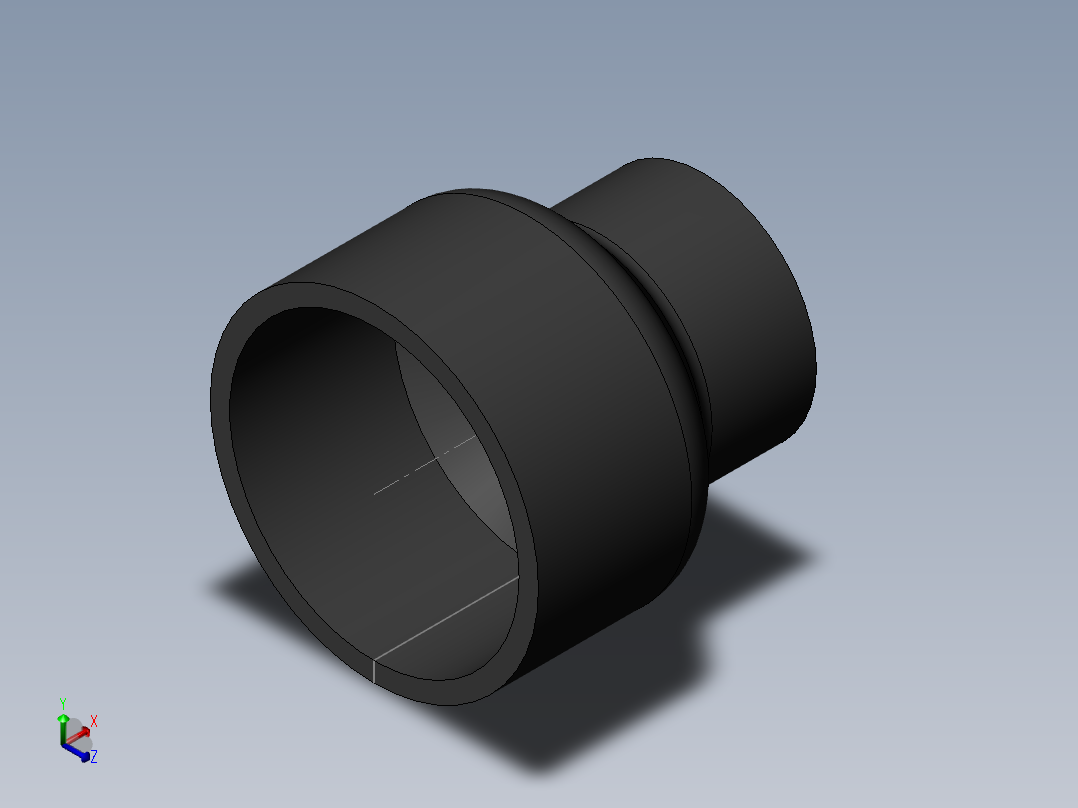 PVC公制管件-50x90 Reducer正等轴测图
