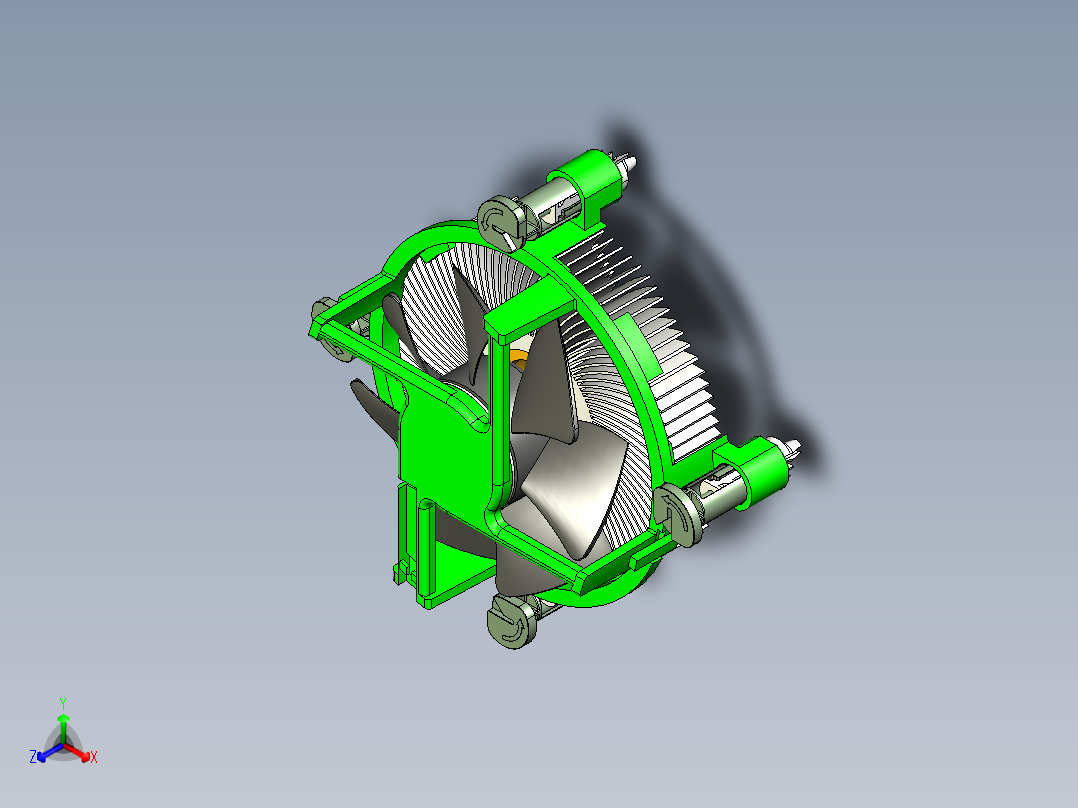 CPU散热器正等轴测图