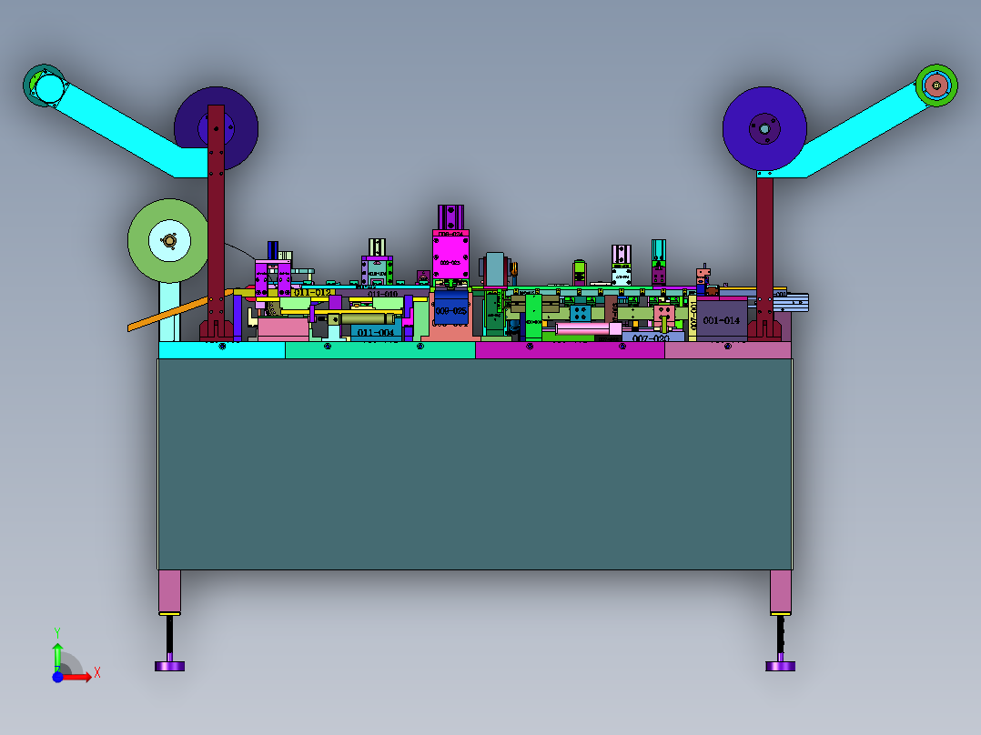 骨架USB排针排母插针装配机前视图