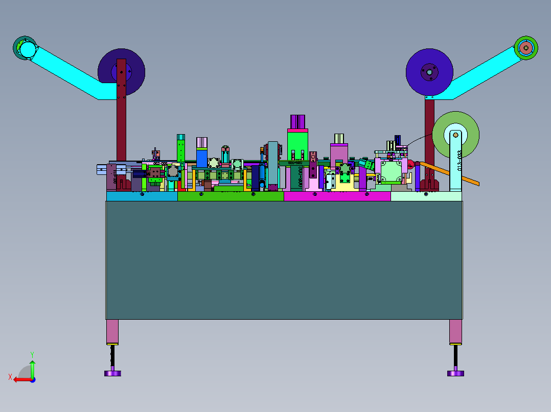 骨架USB排针排母插针装配机后视图