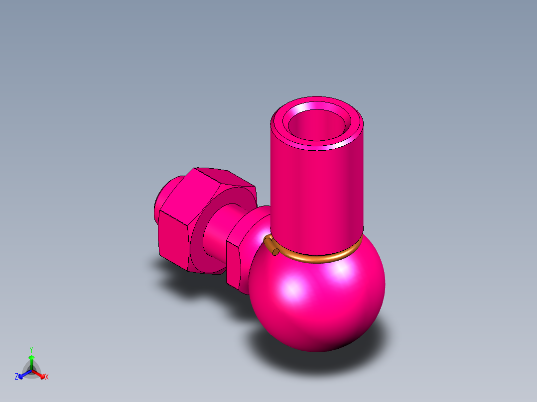 端桿軸承10.(A)-3D多系列多零件图纸模型主视图