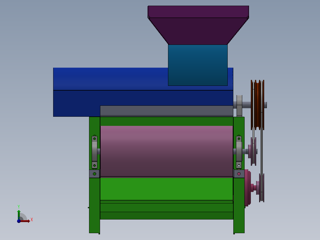 玉米脱粒机设计前视图