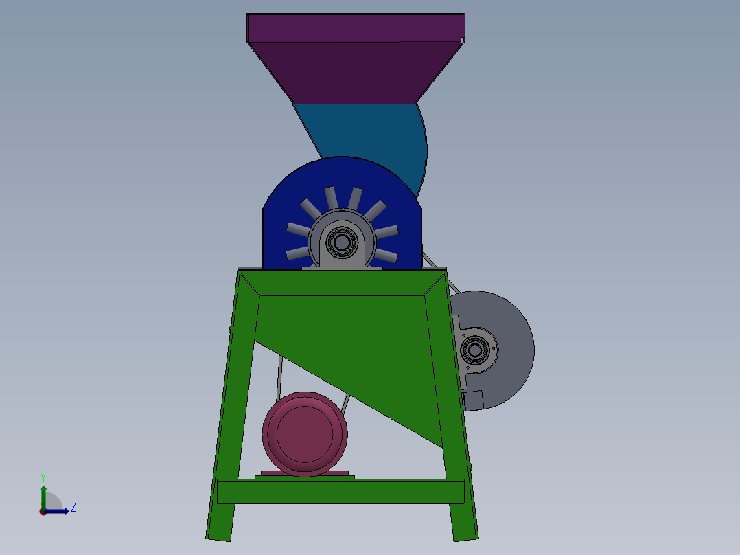 玉米脱粒机设计左视图