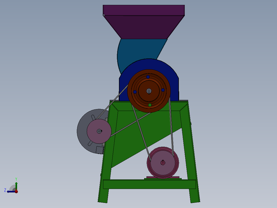 玉米脱粒机设计右视图