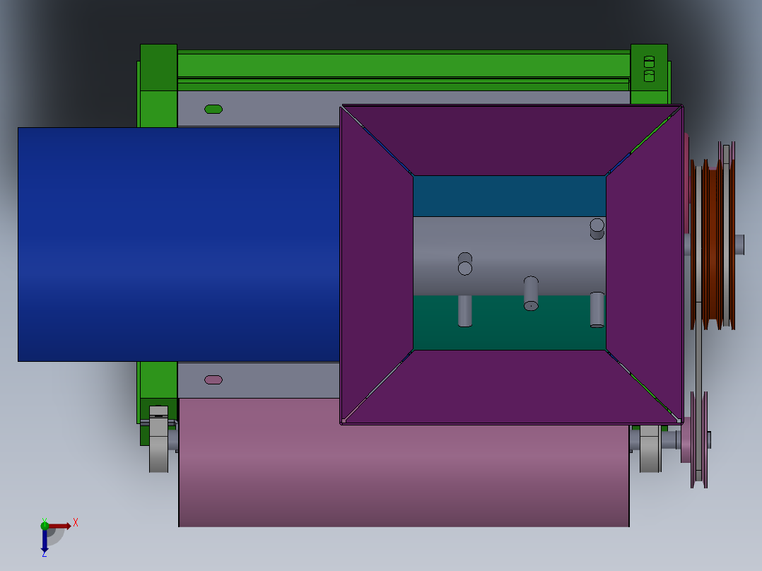 玉米脱粒机设计俯视图
