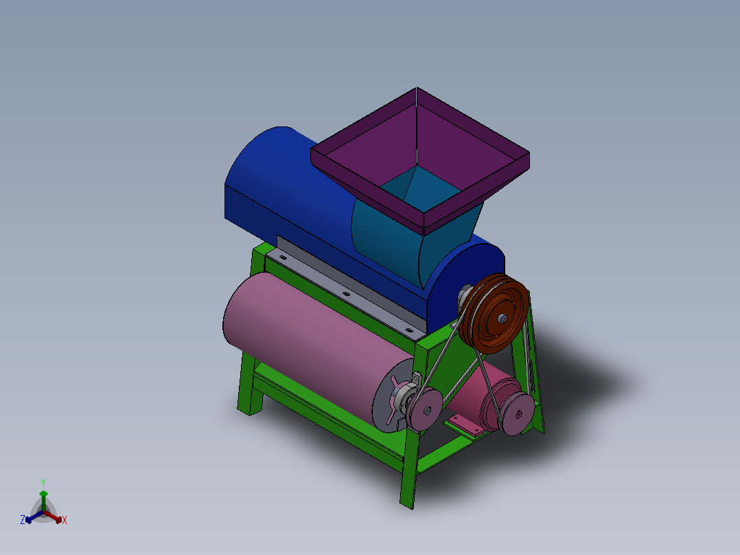 玉米脱粒机设计正等轴测图