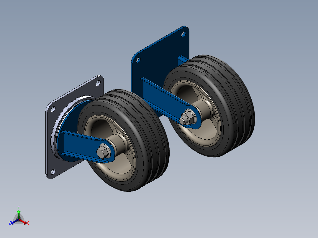 万向轮、脚轮(127)正等轴测图