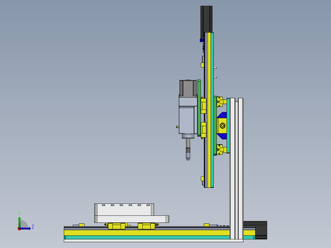 三轴线切割机床左视图