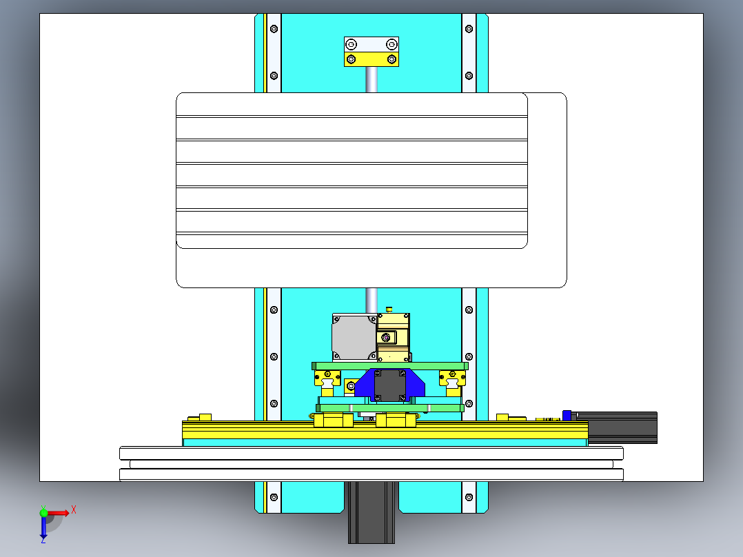 三轴线切割机床俯视图