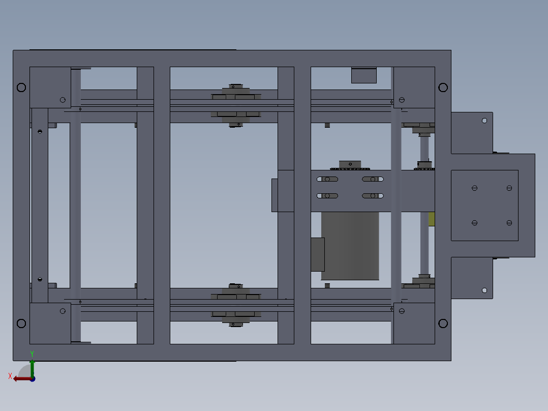 剪叉式升降机 、倍速链回流升降台后视图