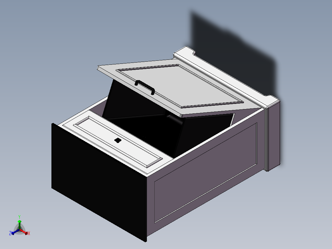 倾斜式宠物防丢隐藏垃圾桶正等轴测图