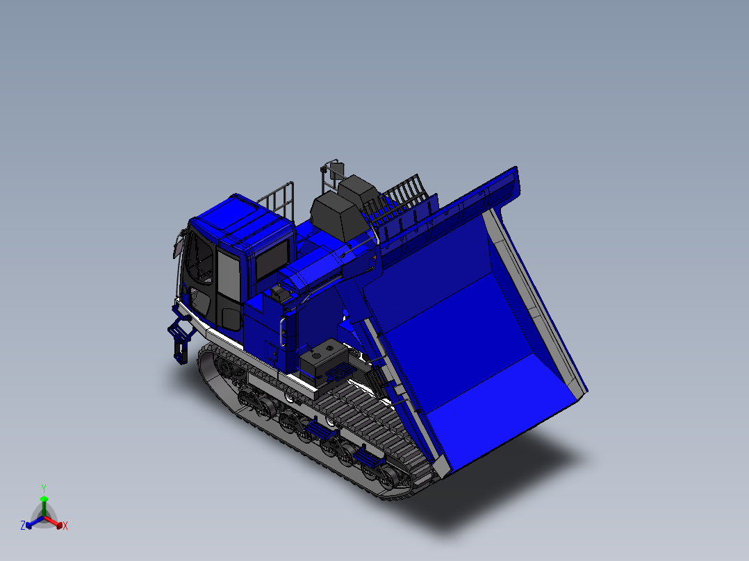 新型载重11吨 CD110R-3履带运输车正等轴测图