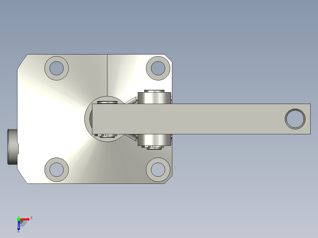 YLN05-N单动连杆长压板夹紧器俯视图