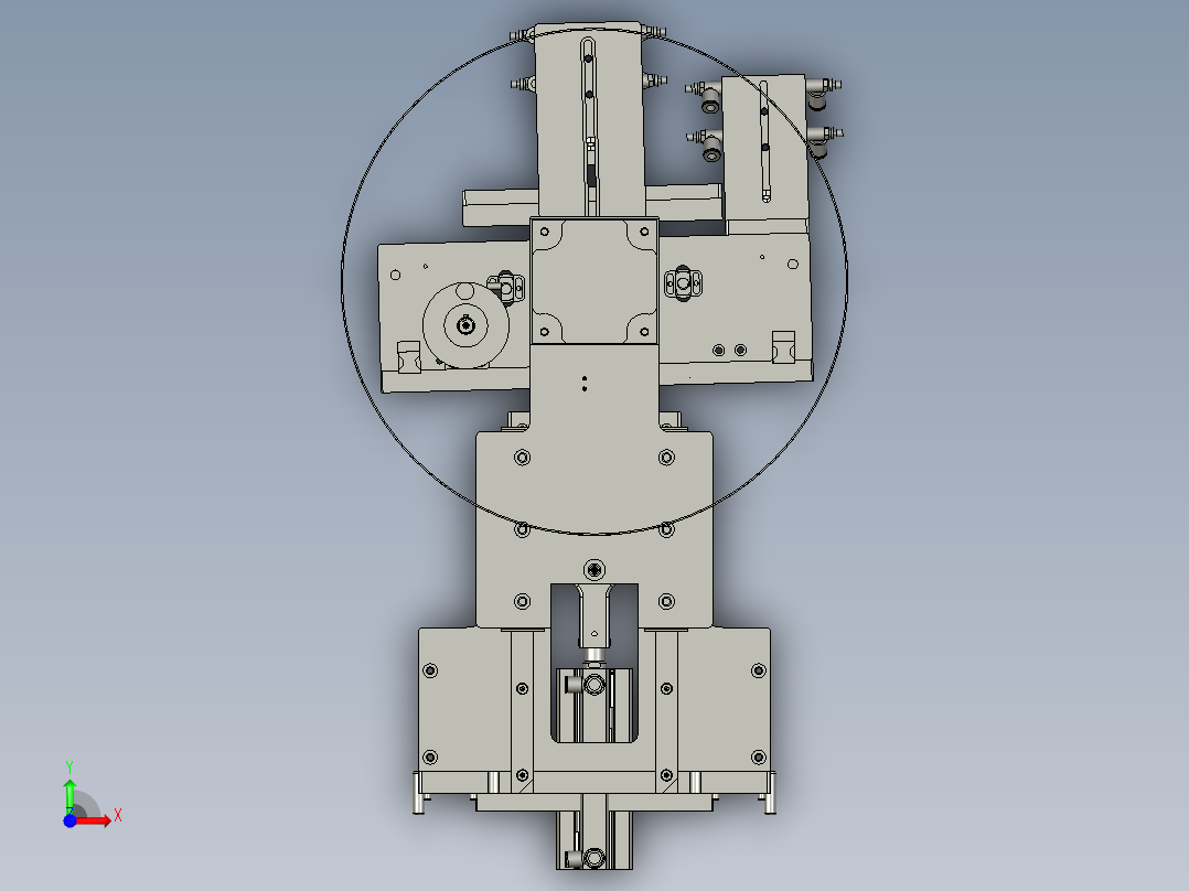 下滑轨总装配前视图