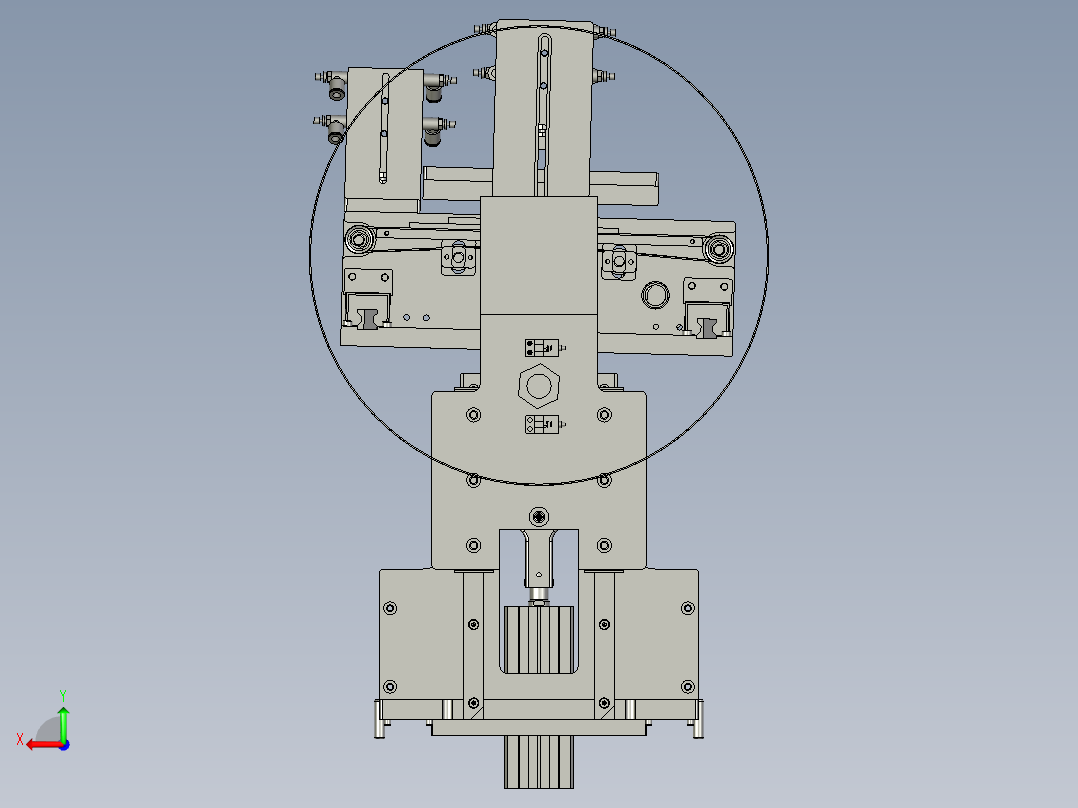 下滑轨总装配后视图