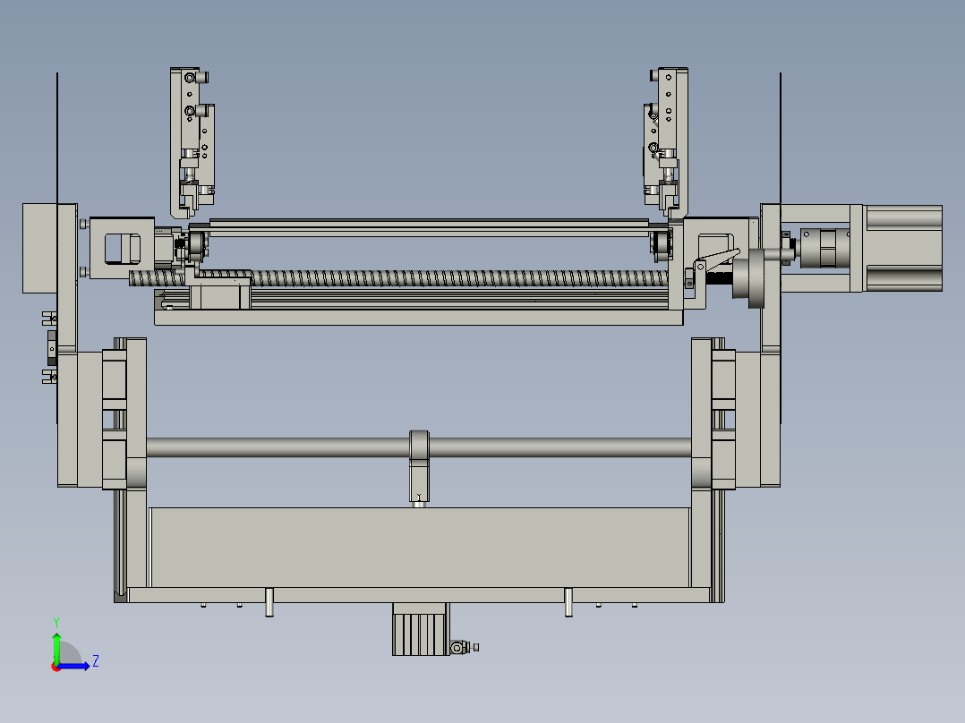下滑轨总装配左视图