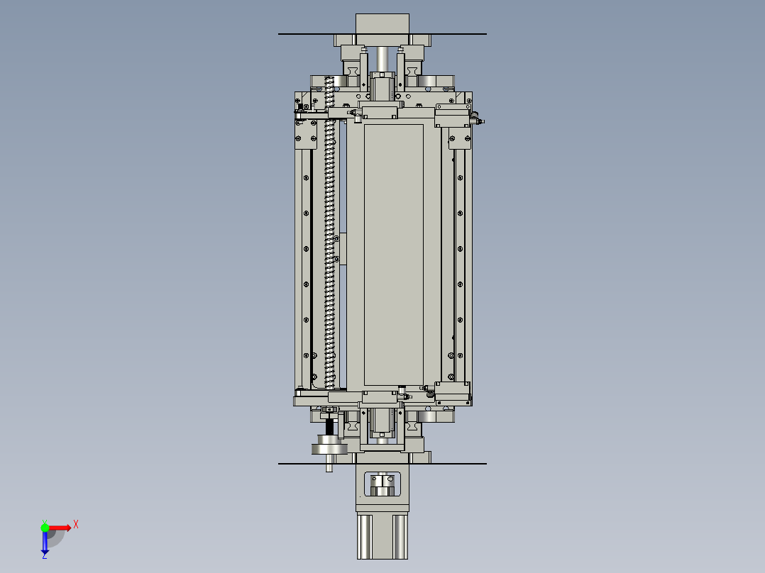 下滑轨总装配俯视图