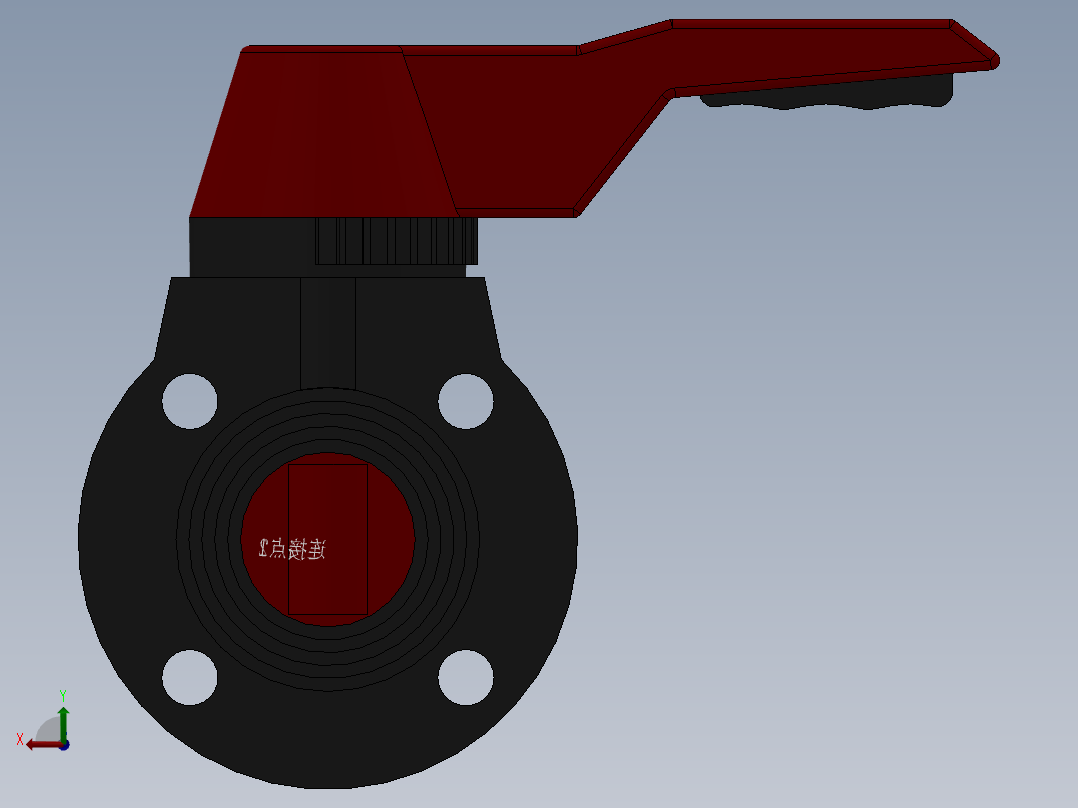 手柄式蝶阀-UPVC DN25-DN150后视图