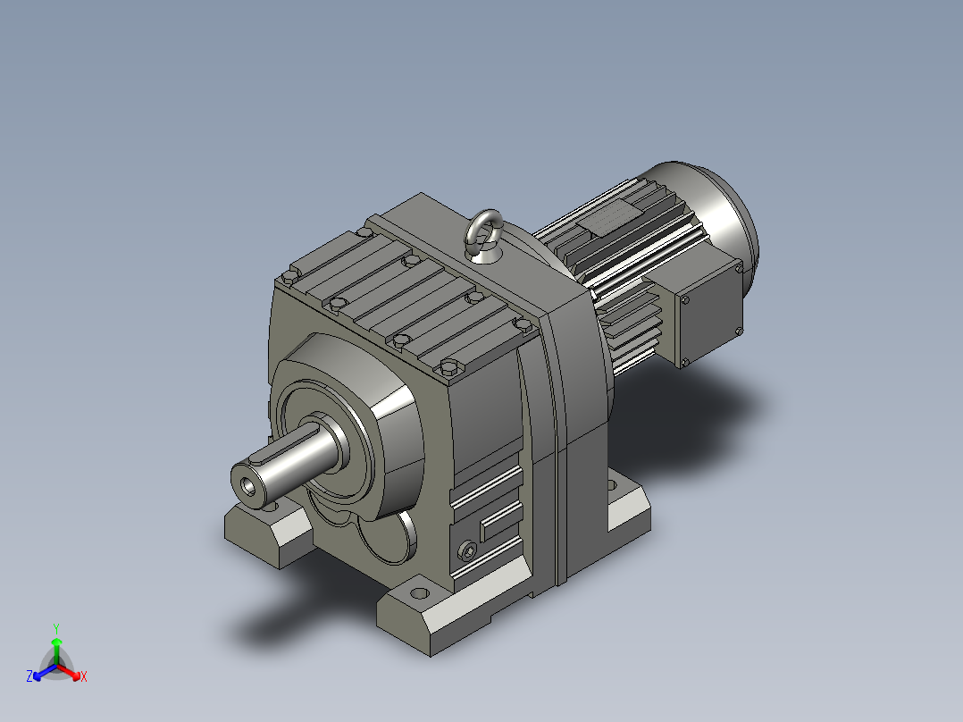 R97-21628-22-M1-0R97斜齿轮减速机正等轴测图