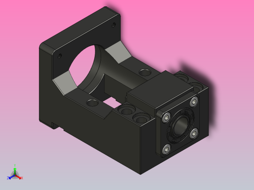 JST12系列电机安装座JST12-57正等轴测缩略图