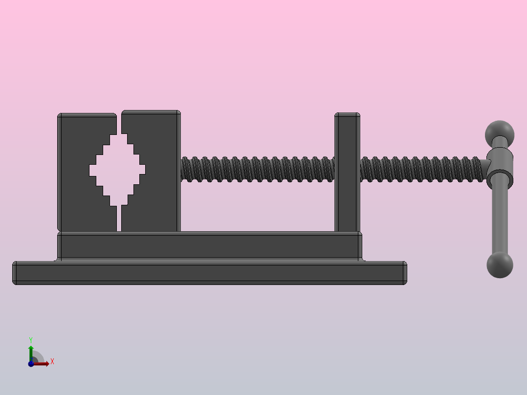 水平管虎钳前视图