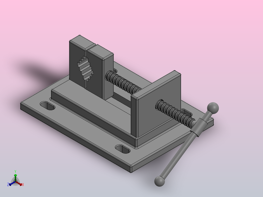 水平管虎钳正等轴测图
