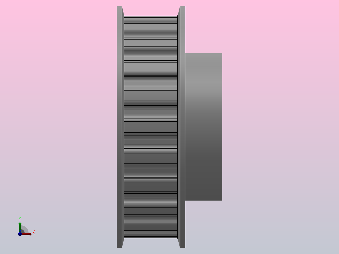 小凸缘型梯形齿同步带轮H型_SHDC-22-075-dc20-A前视图