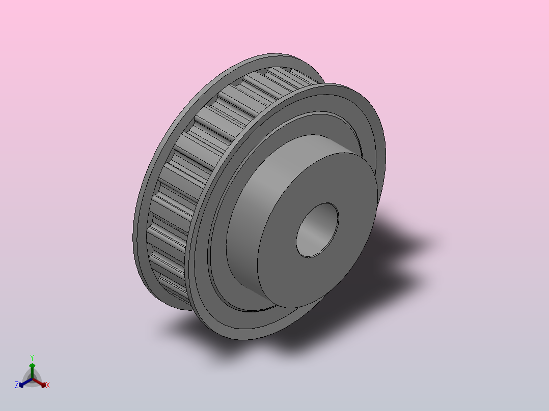 小凸缘型梯形齿同步带轮H型_SHDC-22-075-dc20-A正等轴测图