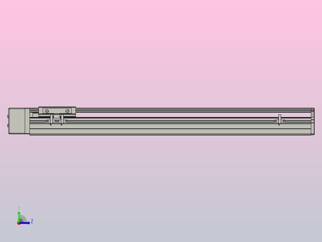 SYS12-BR-500-200W滚珠花健、支撑座、滚珠丝杠、交叉导轨、直线模组.STEP左视图
