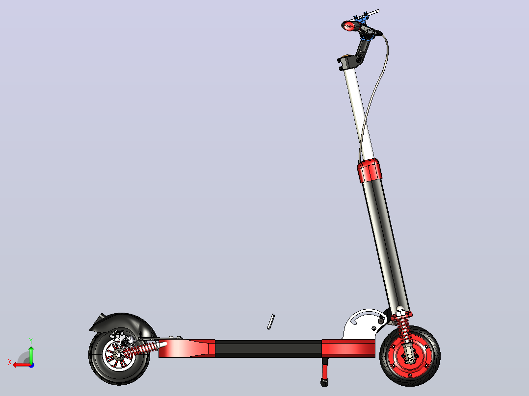 电动滑板车模型后视图