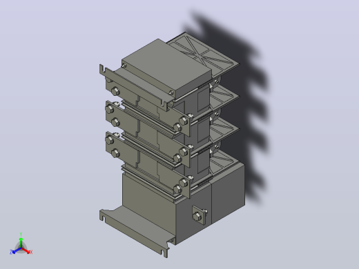 HH15D-800 4P电控隔离开关熔断器组三维模型202105