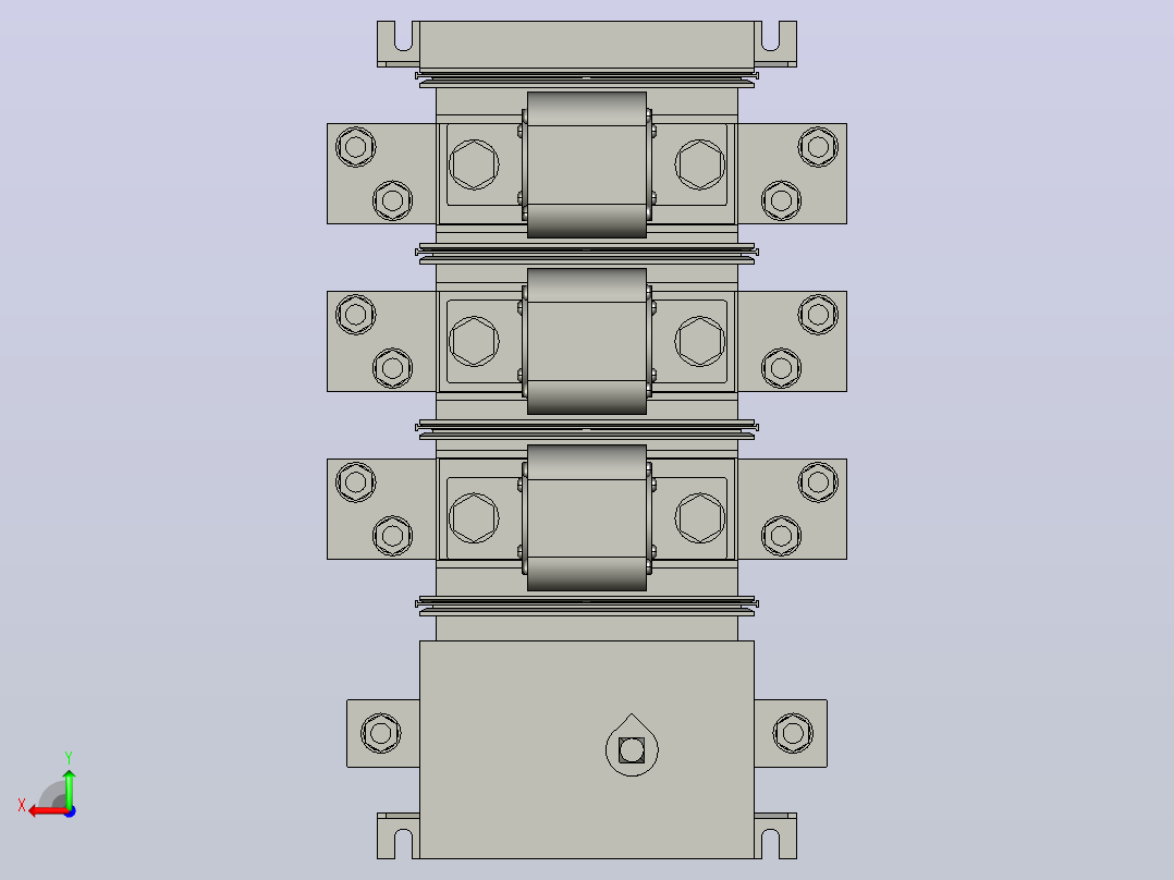 HH15D-800 4P电控隔离开关熔断器组三维模型202105后视图