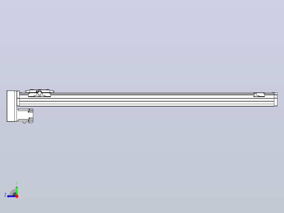 滚珠丝杠直线轴内置导轨TPA-GCR-80-1610C-L1000-MP-M40-N3右视图