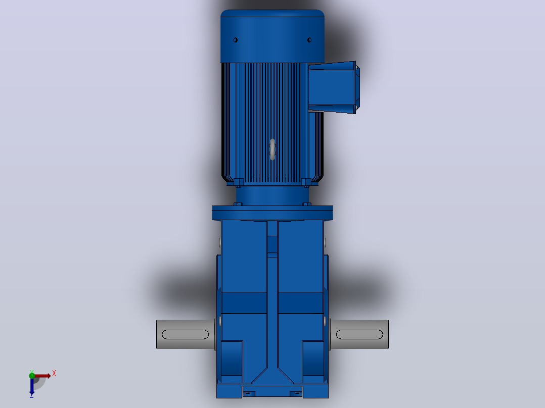 K87底脚轴伸式安装螺旋锥齿轮减速机K87-YV3-4P-115.16-M1-0°-A+B俯视图